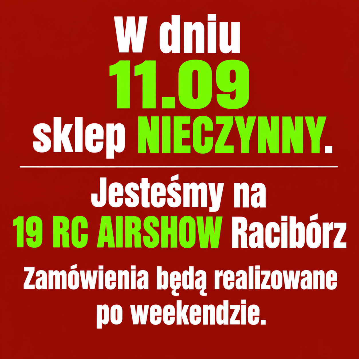 sklep nieczynny 11 09 2026